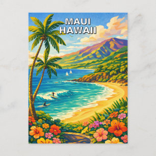 Maui Hawaii Tropical Coastline Vintage Travel Postcard