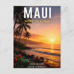🌺 Maui Hawaii Tropical Sunset 🌅 Postcard