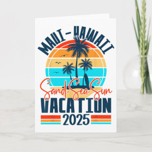Maui Hawaii Vacation 2025 Souvenir Matching Family Card