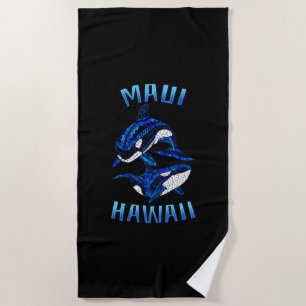 Maui Hawaii Vacation Tribal Orcas Beach Towel