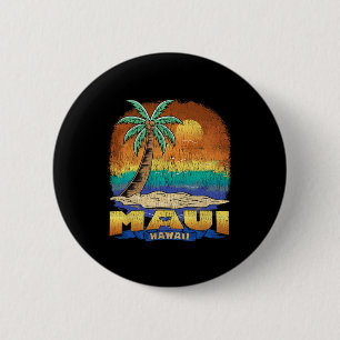 Maui Hawaii Vintage Distressed Souvenir 6 Cm Round Badge