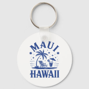 Maui Hawaii Vintage Surf Beach Surfing 70's Retro  Key Ring