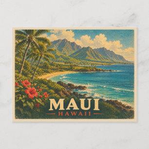 Maui Hawaii Vintage Travel Postcard