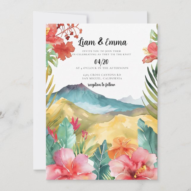 Maui Hawaii Wedding Invitation (Front)