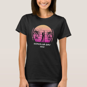 Maui Honolua Bay Surfing Palms Waves Ocean Aloha H T-Shirt
