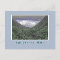 Maui, Iao Valley/ dramatic sky, lush green valley