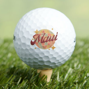 Maui Island Hawaii golf resort retro Golf Balls