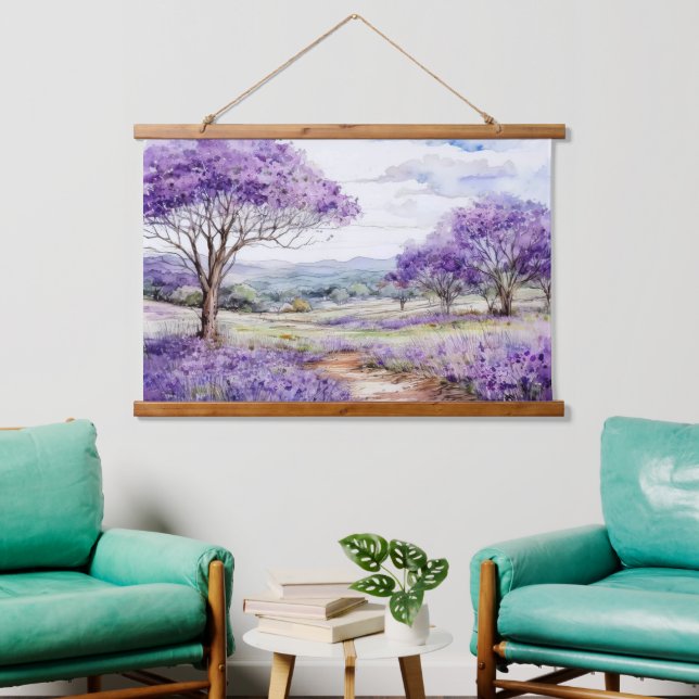 Maui Jacaranda Trees Hanging Tapestry (Living Room)