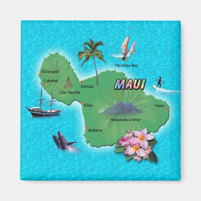 Maui Map Magnet (Front)