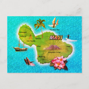 Maui Map Postcard