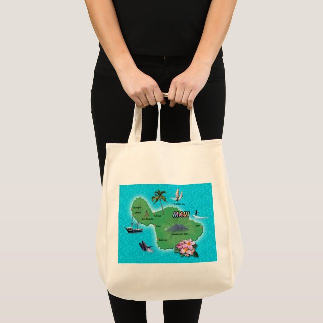 Maui Map Tote Bag (Front (Product))