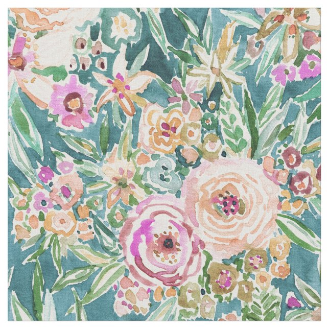 MAUI MINDSET Tropical Hawaiian Colourful Floral Fabric (Close Up)