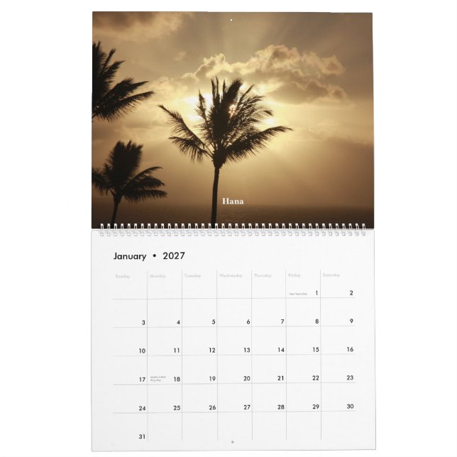 Maui Nature Calendar (Jan 2027)