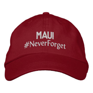 Maui #NeverForget Adjustable Embroidered Hat