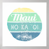 Maui No Ka Oi Vintage Typography Poster (Front)