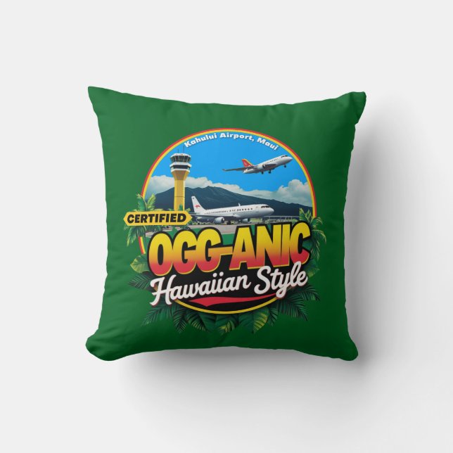 Maui OGG-ANIC Airport Code Cushion (Front)