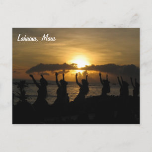 Maui Postcard. Luau Dancers in Lahaina, Maui Postcard