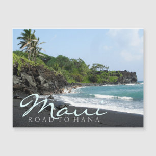 Maui Road to Hana black sand beach