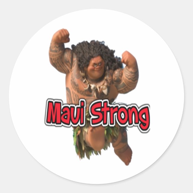 maui strong classic round sticker (Front)