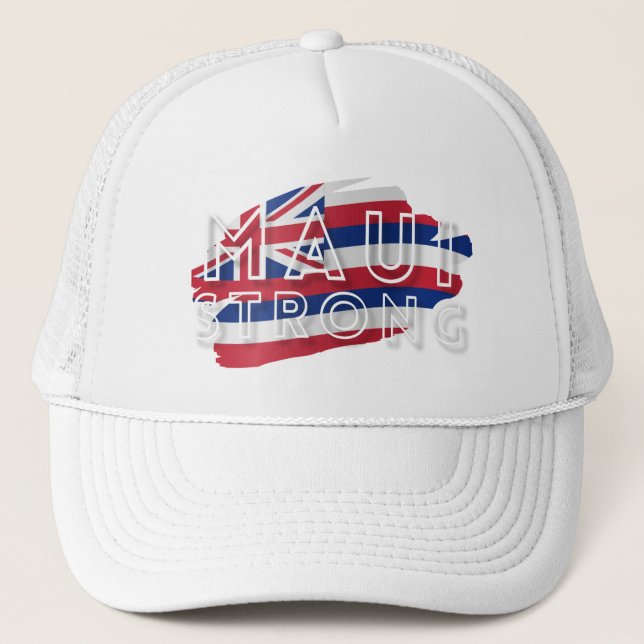 Maui Strong White  Trucker Hat (Front)