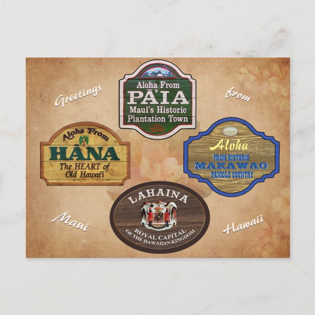 Maui Towns  Postcard (Front)