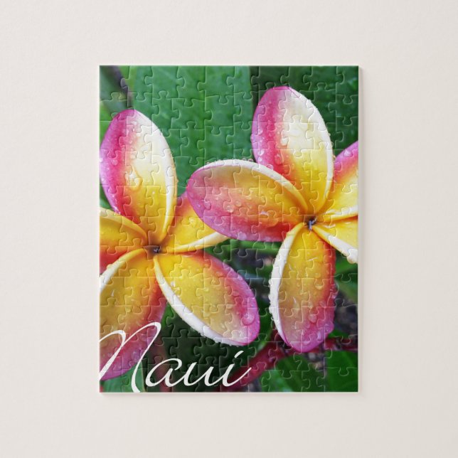 Maui Tropical Plumeria Flowers Jigsaw Puzzle (Vertical)