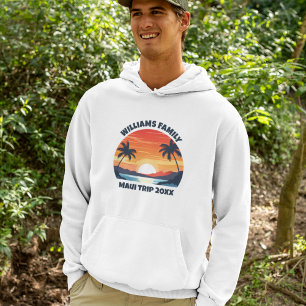 Maui Vacation Cool Sunrise Palm Trees Custom Hoodie