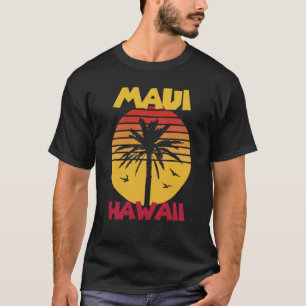 Maui Vacation Hawaii Palm trees Beach Ocean Surfin T-Shirt