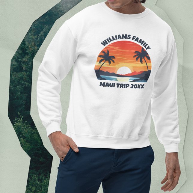 Maui Vacation Sunrise Palm Trees Custom Sweatshirt (Creator Uploaded)