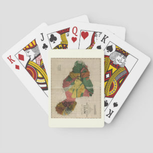 Maui - Vintage Antiquarian Hawaii Survey Map, 1885 Playing Cards