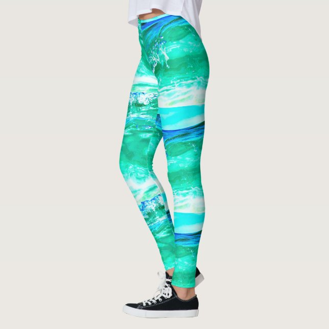 Maui waves Thunder_Cove blue/green Leggings (Left)