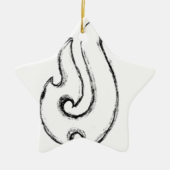 Mauis hook ceramic tree decoration (Front)