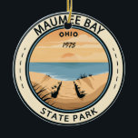 Maumee Bay State Park Ohio Vintage Ceramic Tree Decoration<br><div class="desc">Maumee Bay State Park illustration. The park is a public recreation area located on the shores of Lake Erie.</div>