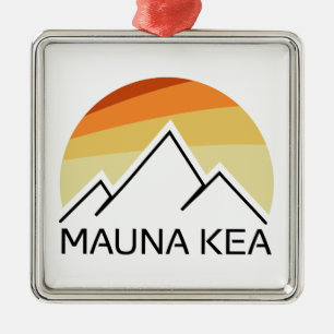 Mauna Kea Hawaii Retro Metal Tree Decoration