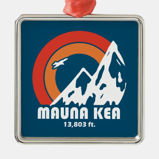 Mauna Kea Hawaii Sun Eagle Metal Tree Decoration (Front)