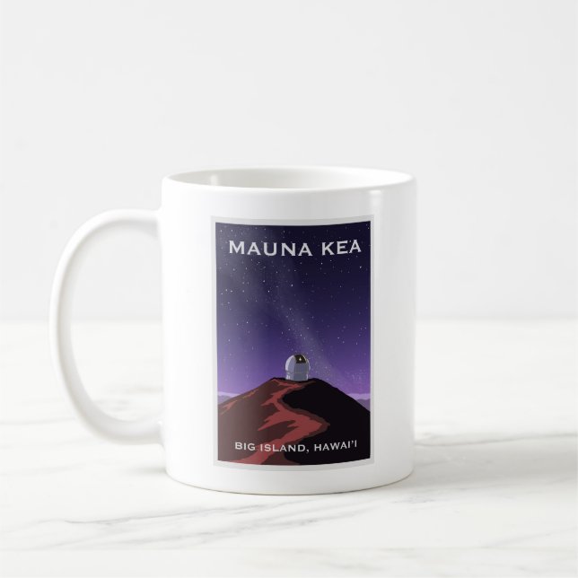 Mauna Kea Starry Sky Retro Poster Mug (Left)