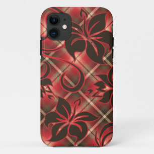 Mauna Loa Hawaiian Hibiscus Plaid iPhone 11 Case