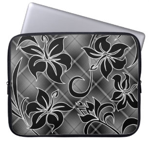 Mauna Loa Hawaiian Hibiscus Plaid Laptop Sleeve