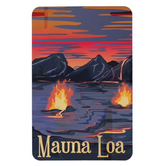 Mauna Loa volcano travel poster Magnet (Vertical)