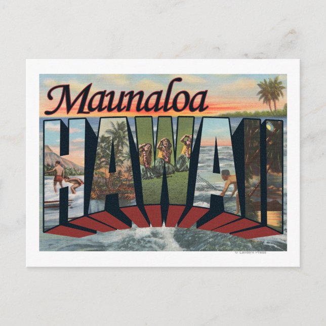 Maunaloa, Hawaii - Large Letter Scenes Postcard (Front)