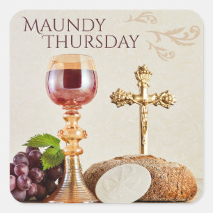 Maundy Thursday Eucharist Chalice Holy Week Square Sticker