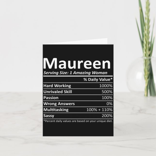 Maureen Rition Personalised Name Funny Performance Card (Front)