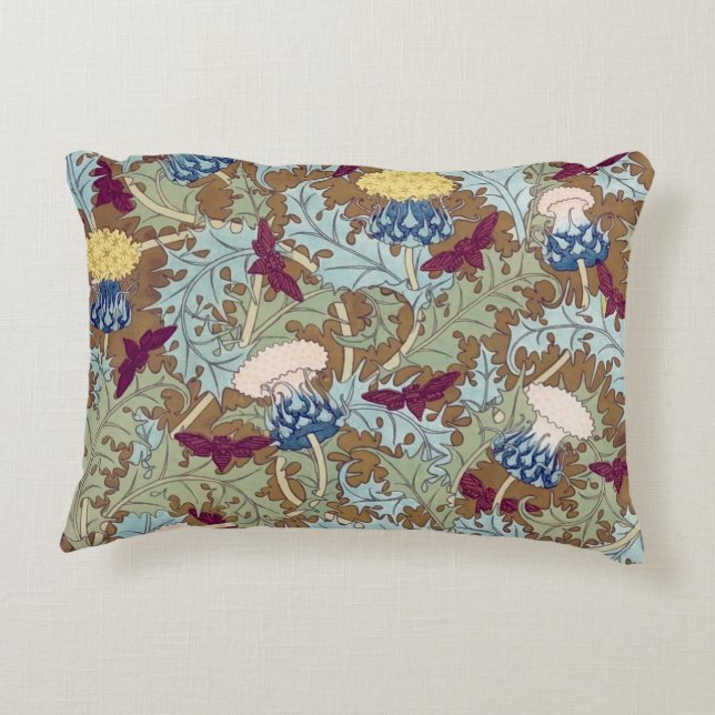 Maurice Pillard Verneuil Exotic flowers pattern  Decorative Cushion (Back)