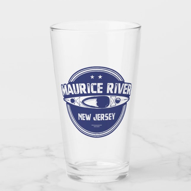 Maurice River New Jersey Kayaking Glass (Front)