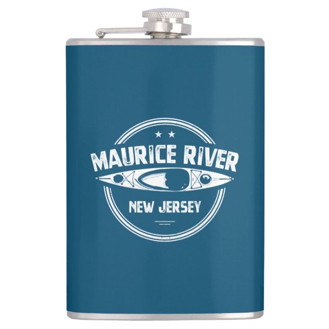 Maurice River New Jersey Kayaking Hip Flask (Front)