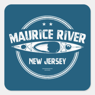 Maurice River New Jersey Kayaking Square Sticker