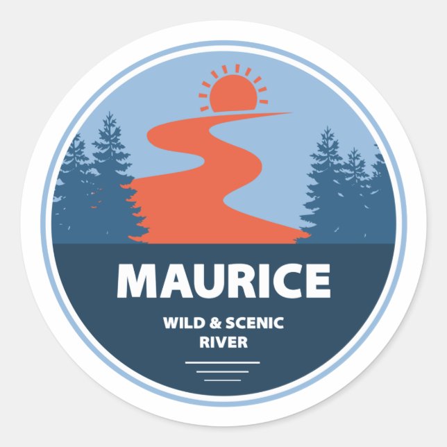 Maurice Wild And Scenic River Classic Round Sticker (Front)