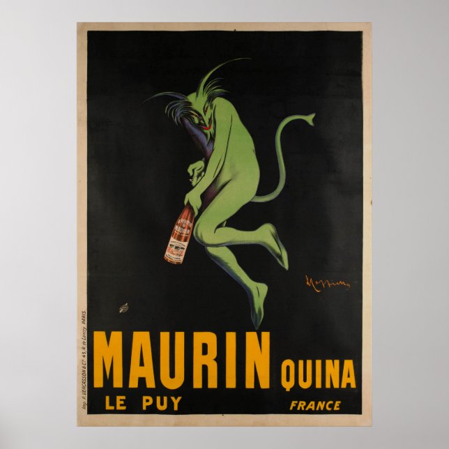 Maurin Quina Cappiello Absinthe Apertif Vintage Poster (Front)