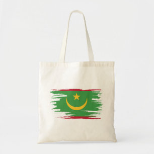 Mauritania Flag Brush Art Tote Bag