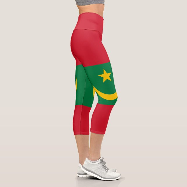 Mauritania Flag Capri Leggings (Right)